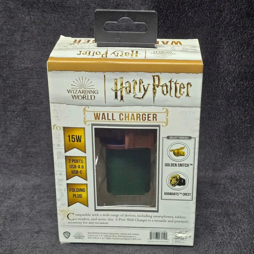 Harry Potter Sorting Hat Wall Charger & Hermione USB-C Cable 4 Feet